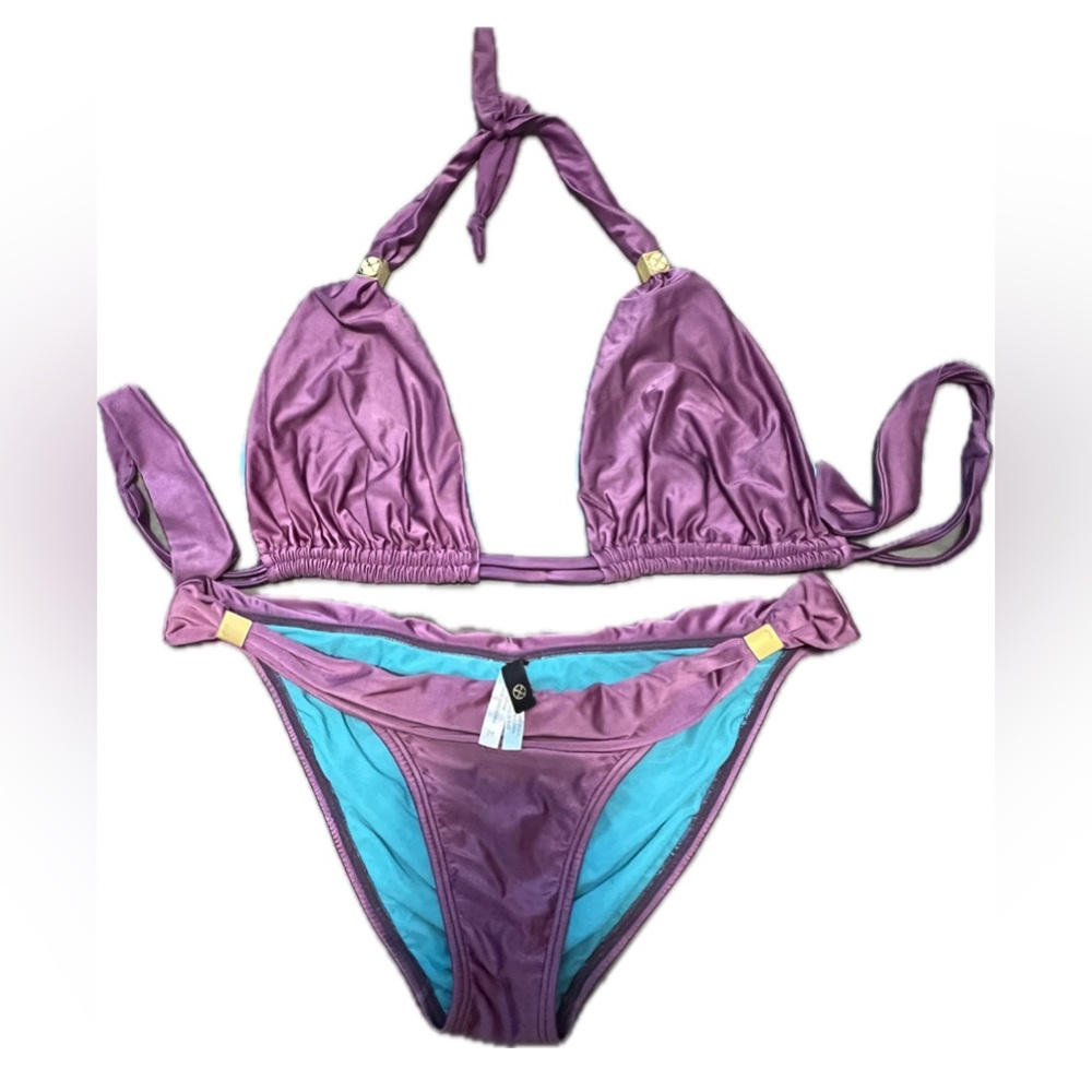 Rare and vintage ViX Paula Hermanny Purple Classic Bia Tube Bikini